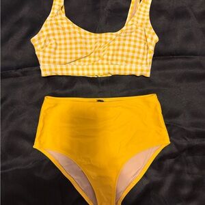 Old Navy Yellow Gingham Bikini Set